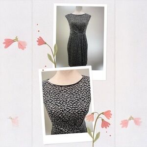 LOFT Black & White Floral Stretch Sheath Dress – XSP
